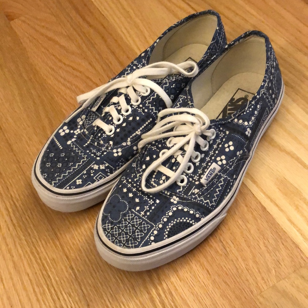 Patterned Blue Vans
